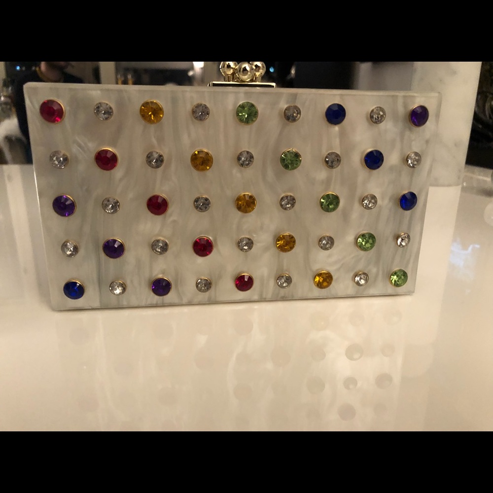 Colored Studded Acrylic Clutch